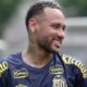 Neymar no treino do Santos