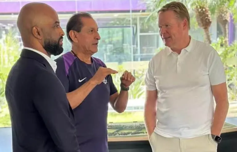 Ronald Koeman com Ramón Díaz e Fabinho Soldado no Corinthians