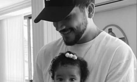 Yuri Lima com Nala no colo