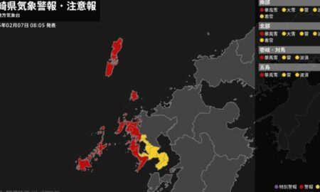 長崎県で吹雪警報発令、最大風速20m/sの強風に警戒