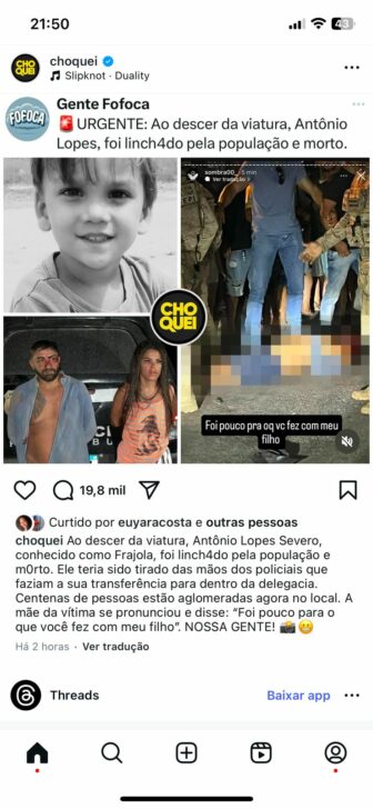 postagem choquei