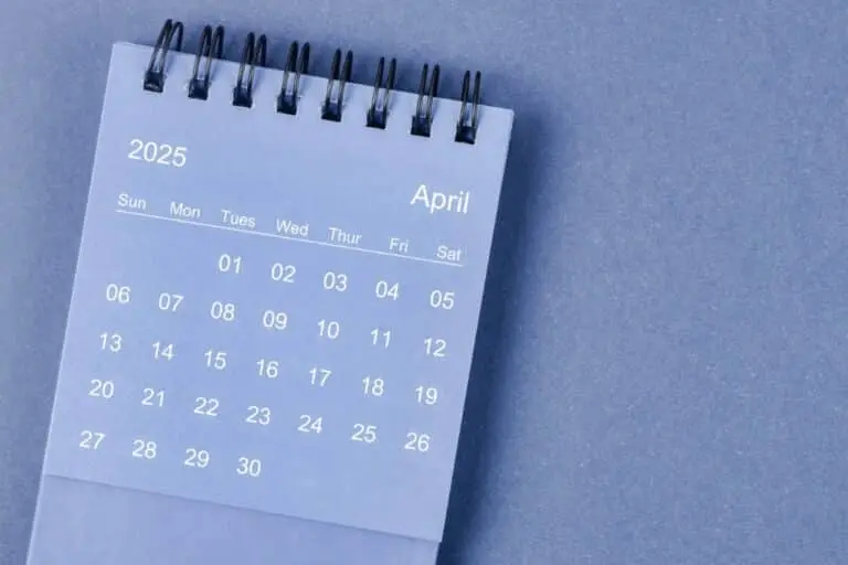 Calendário abril 2025