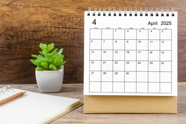 Calendário abril 2025