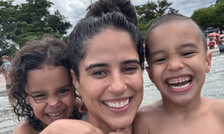 Camilla Camargo com os filhos