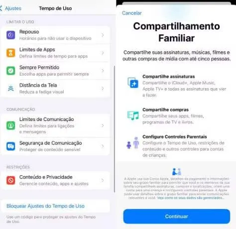 Configura&ccedil;&otilde;es do Iphone para controle de pais