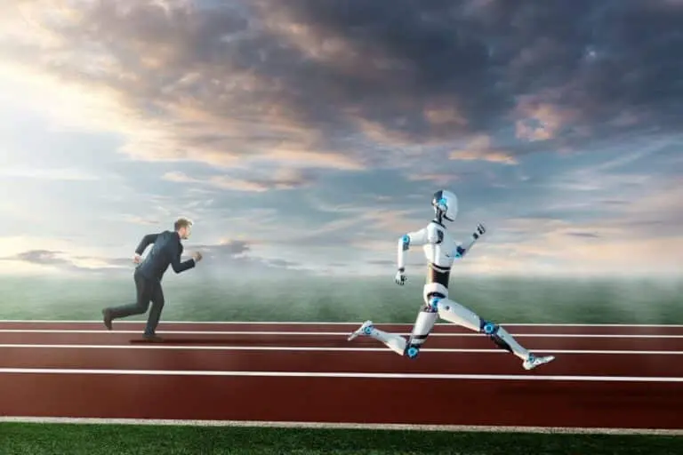 Corrida entre homem x robô