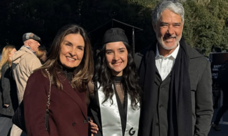Fatima Bernardes e William Bonner em formatura de filha