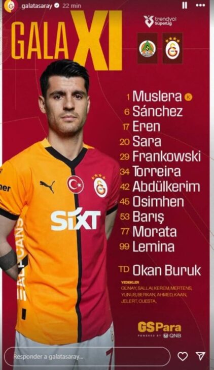 Galatasaray escalação
