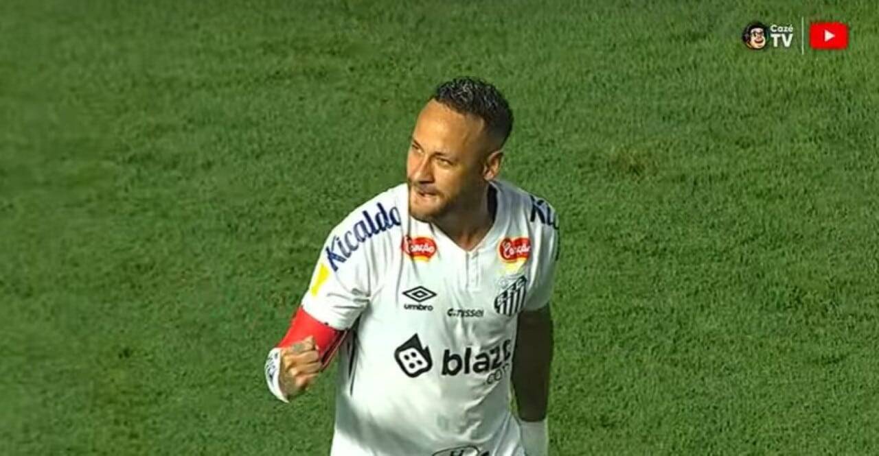 Neymar marca golaço e abre o placar para o Santos contra o Red Bull Bragantino no Paulistão