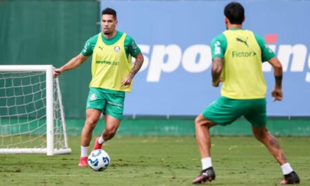 Paulinho em treino do Palmeiras