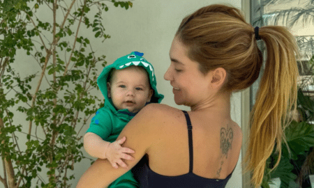 Virginia com o filho