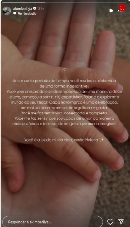 Amanda Kimberlly e Helena filha de Neymar