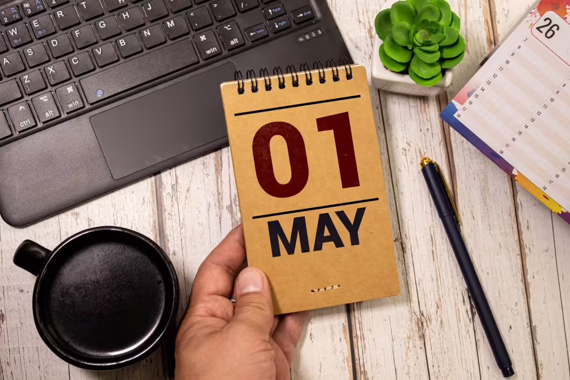 Calendário 1 de maio