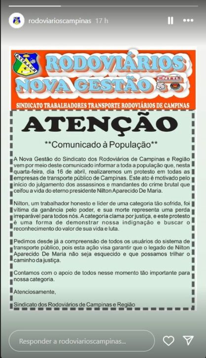 Paralisação dos rodoviários de Campinas