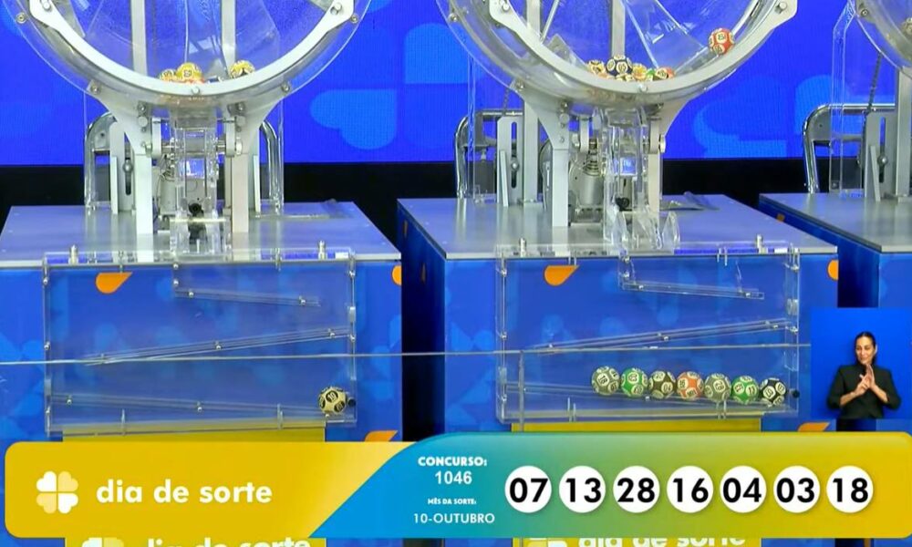 Dia de Sorte 1046: Confira as dezenas 07, 13, 28, 16, 04, 03, 18 e o mês Outubro em jogo