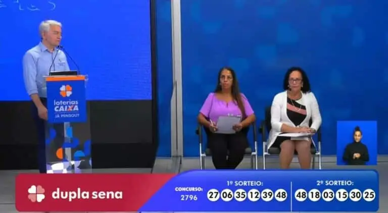 Resultado Dupla Sena 2796 com prêmio acumulado de R$ 13,5 milhões