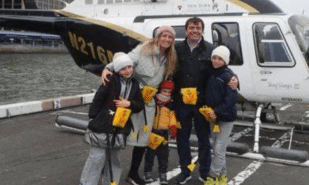 família em acidente de helicoptero
