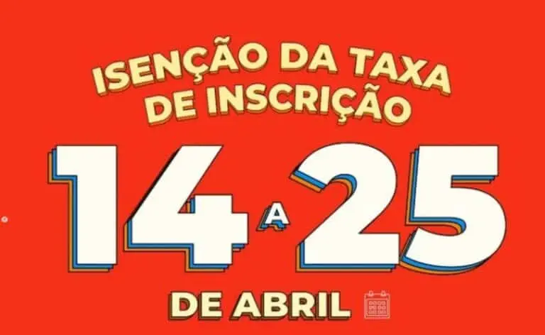 isenção da Taxa de inscrição 2025