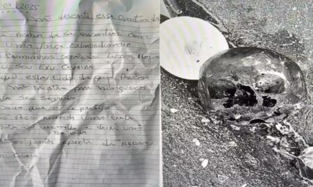 Carte encontrato ao lado de crânio em Cubatão