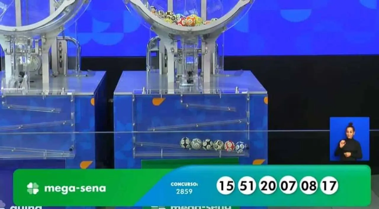Resultado Mega-Sena 2859 tem prêmio na Caixa de R$ 17,5 milhões nesta terça: 15 - 51 - 20 - 07 - 08 - 17