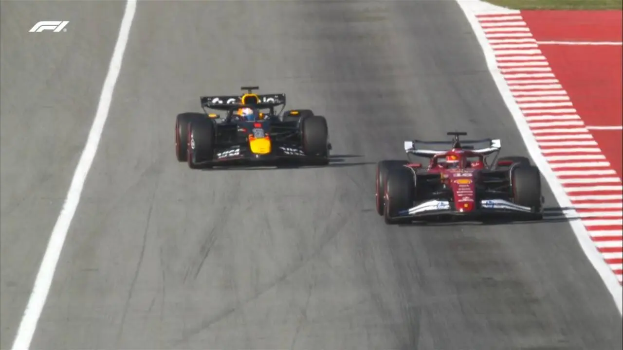 Verstappen e Leclerc no GP da Espanha