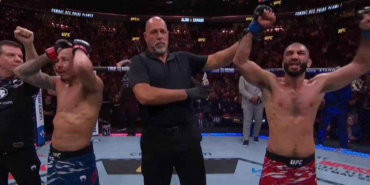 José Aldo falls in third round against Aiemann Zahabi in epic UFC 315 fight