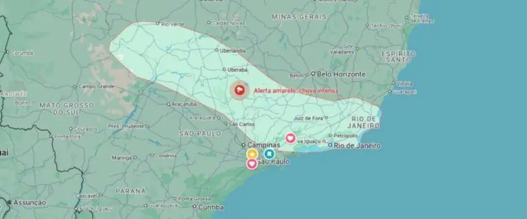 Chuvas e alerta amerelo