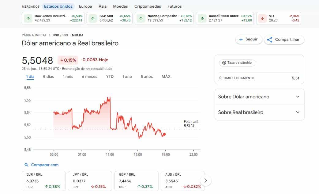 Dolar real google