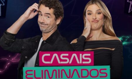 Felipe Andreoli e Rafa Brites, apresentadores do Power Couple Brasil