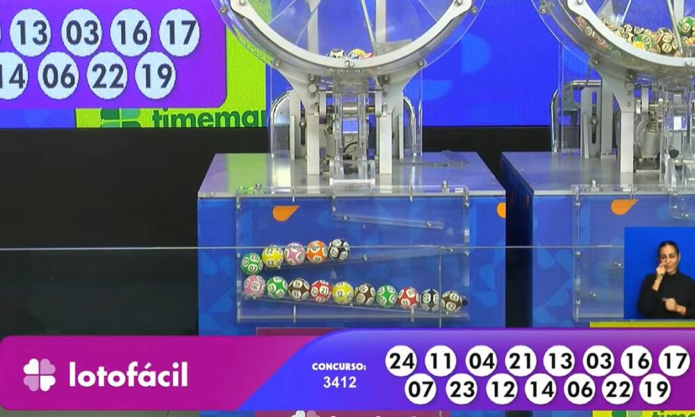 Caixa divulga números do concurso 3412 da Lotofácil com R$ 1,8 milhão em jogo