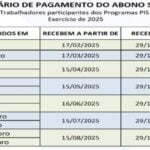 calendário de pagamento pis-pasep