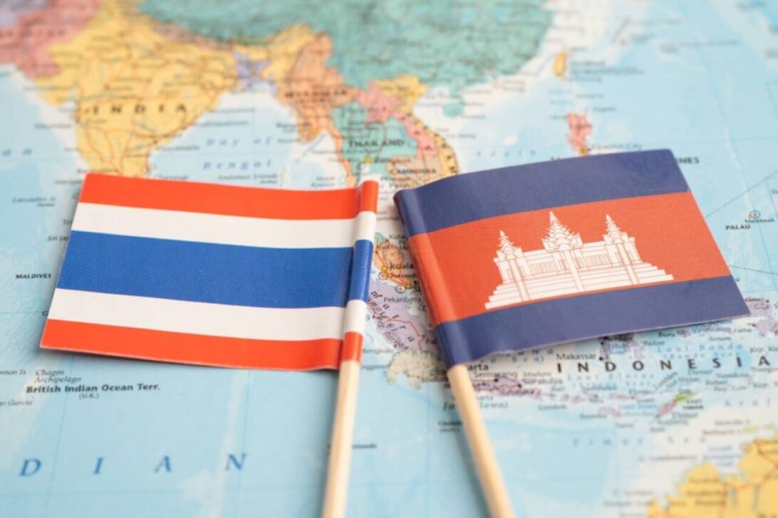 Bandeira da Tailândia e Camboja