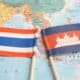 Bandeira da Tailândia e Camboja