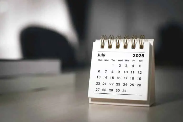 Calendário julho 2025