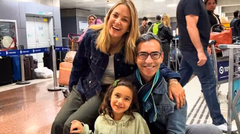 César Tralli e filha com Ticiane