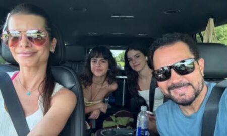 Luciano Camargo, esposa e as filhas