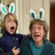 Mick Jagger com o filho