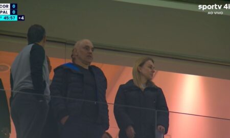 Moraes no jogo do Corinthians