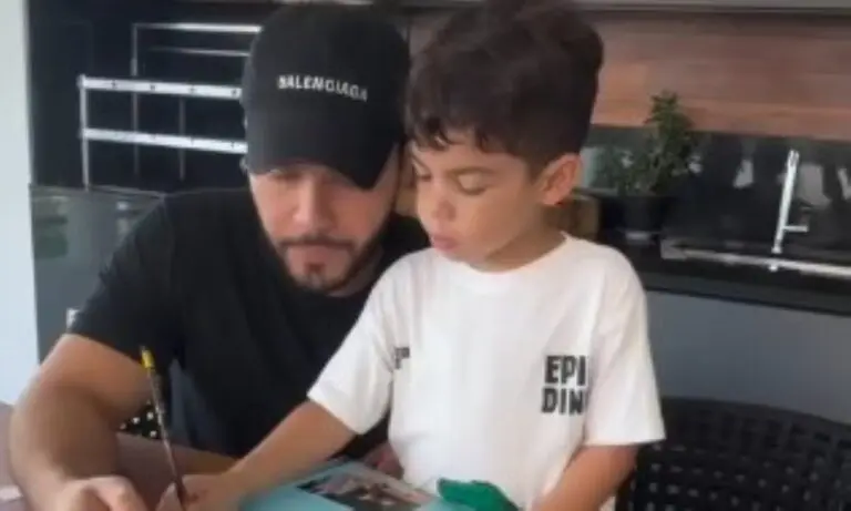 Murilo Huff e filho Léo