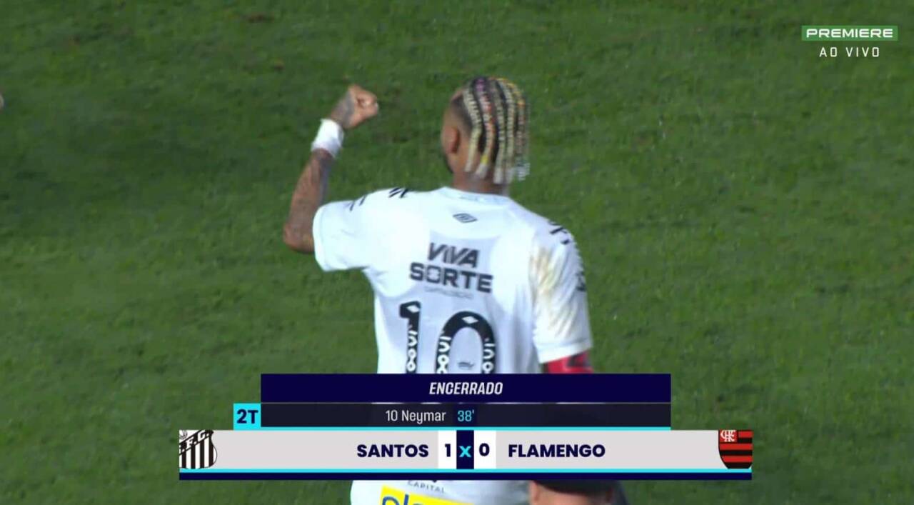 Neymar em noite espetacular com golaço e Santos vence Flamengo por 1 a 0 na Vila Belmiro no Brasileirão
