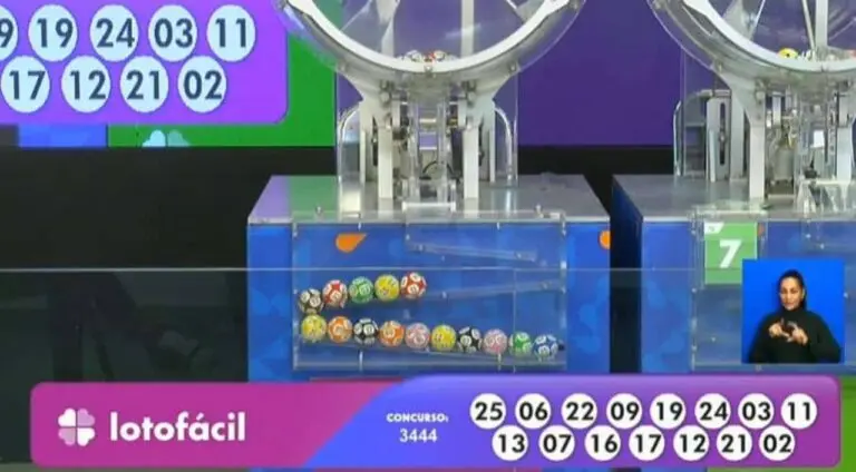 Resultado Lotofácil 3444 com R$ 1,8 milhão na Caixa: 25 - 13 - 06 - 07 - 22 - 16 - 09 - 17 - 19 - 12 -24- 21 - 03 - 02 - 11