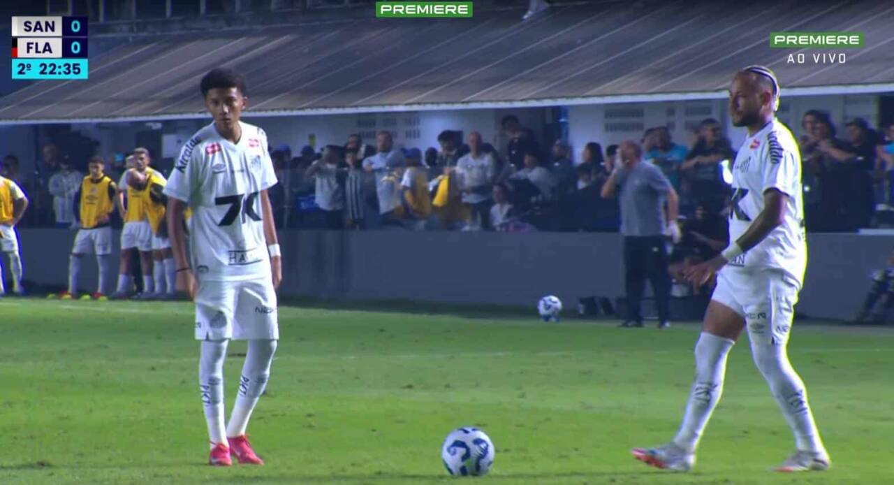 Robinho Jr. estreia com Neymar em campo em empate entre Santos x Flamengo no Brasileirão
