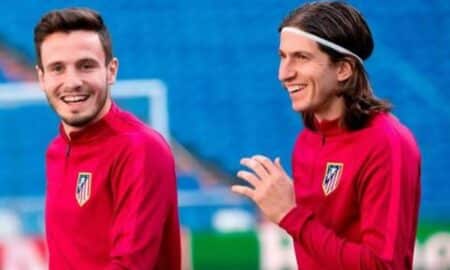Saúl Ñíguez e Filipe Luís