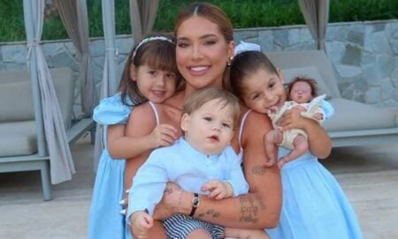 Virginia com os filhos