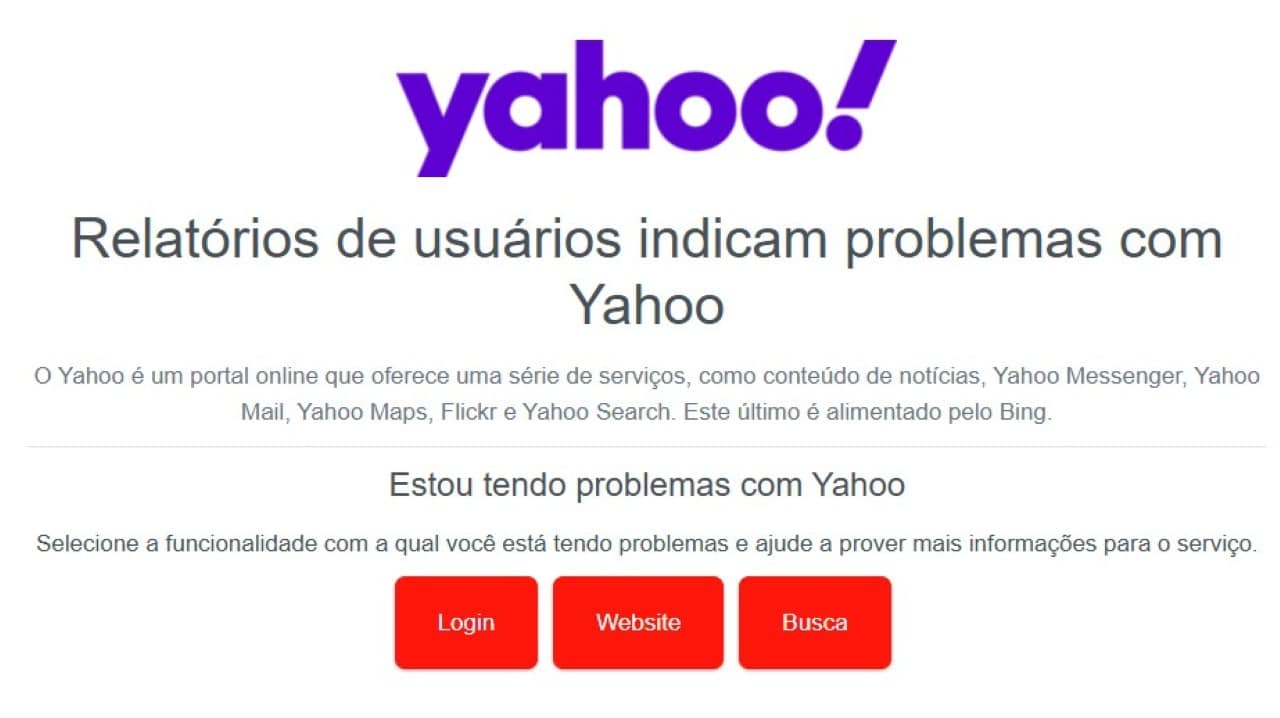 Yahoo - Falha
