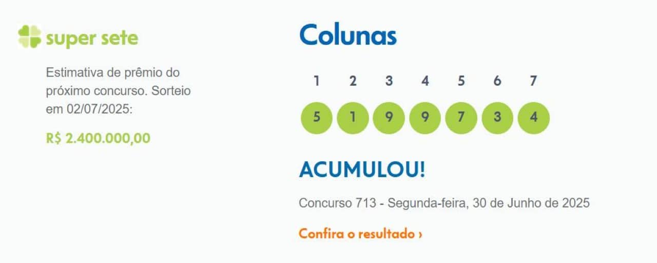 super sete resultado