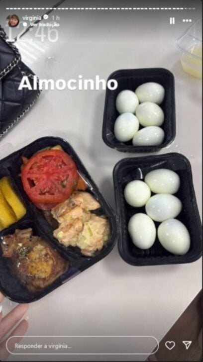Almoço de Vírginia com 10 ovos cozidos