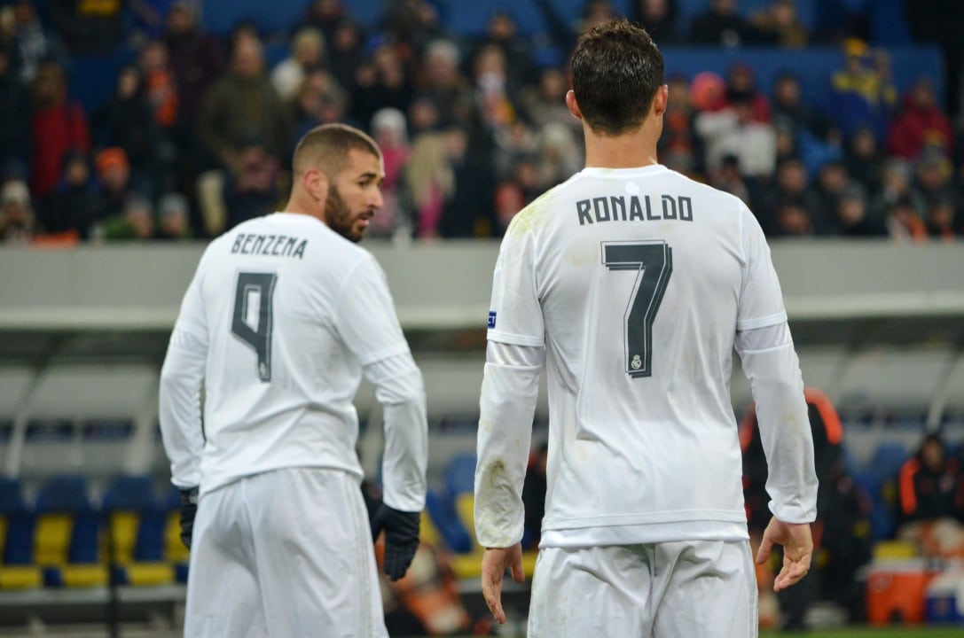Benzema e Cristiano Ronaldo pelo Real Madri