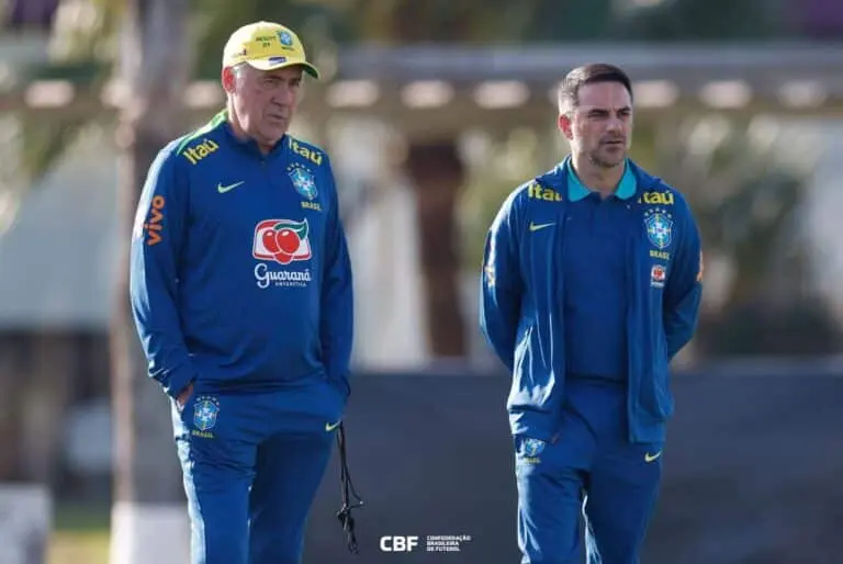 Carlo Ancelotti e Rodrigo Caetano