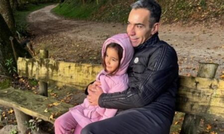 Cesar Tralli e a filha Manuella